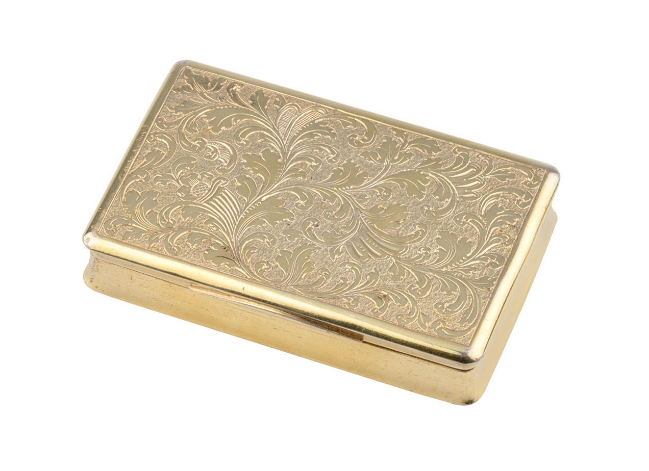 SILVERBOX, guldpläterad, ca. 48g 1 1800-talets halva.