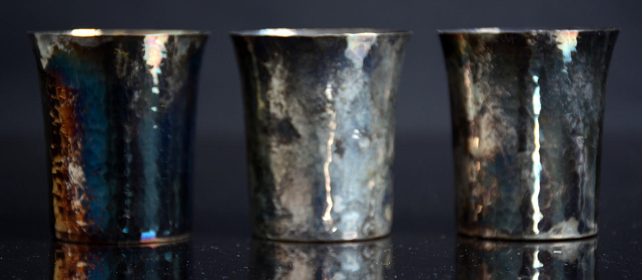 ERIC LÖFMAN. SUPKOPPAR, 3 stycken, silver, vikt 115 gram.