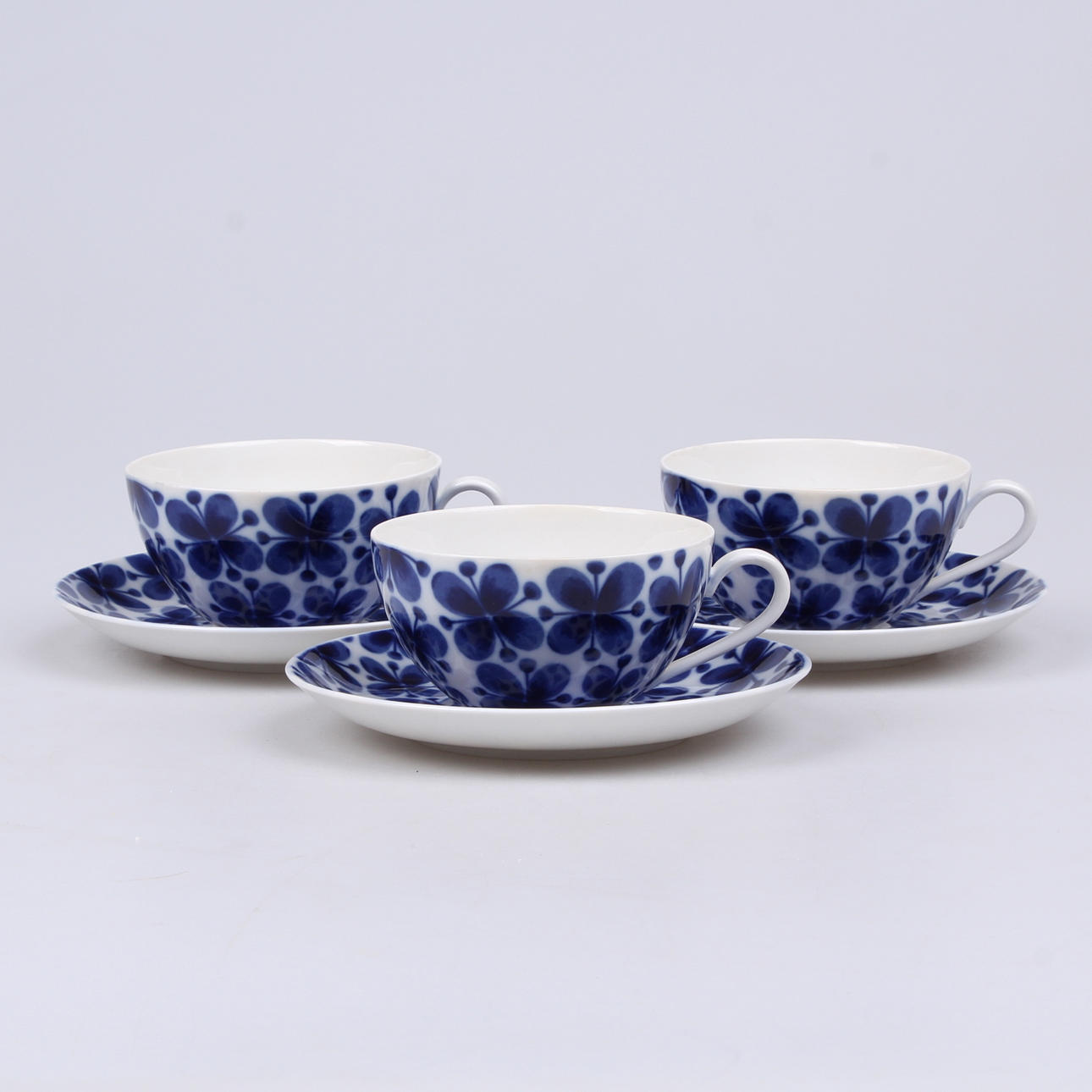 TEKOPPAR, med fat, 3 st. "Mon Amie", Marianne Westman, Rörstrand.