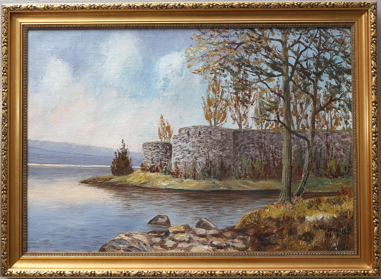 ARVID STRÖMQVIST. Kronobergs slottsruin. Olja på duk, signerad A. Strömqvist och daterad 41.