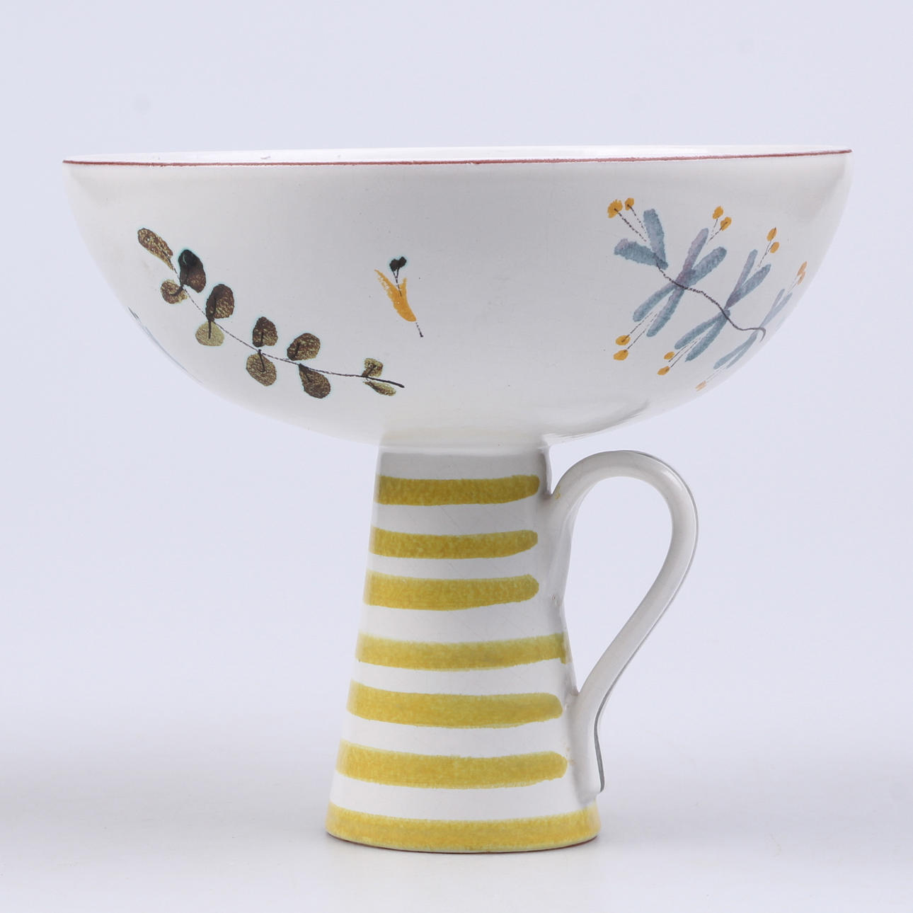 SKÅL PÅ FOT, fajans, Stig Lindberg, Gustavsbergs studio.