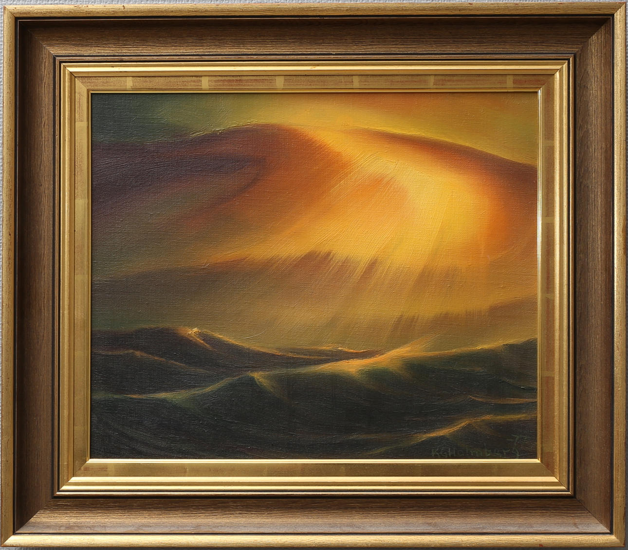 KARL GUSTAV HOLMBERG. Havsmotiv. Olja på duk, signerad KG Holmberg och daterad -77.