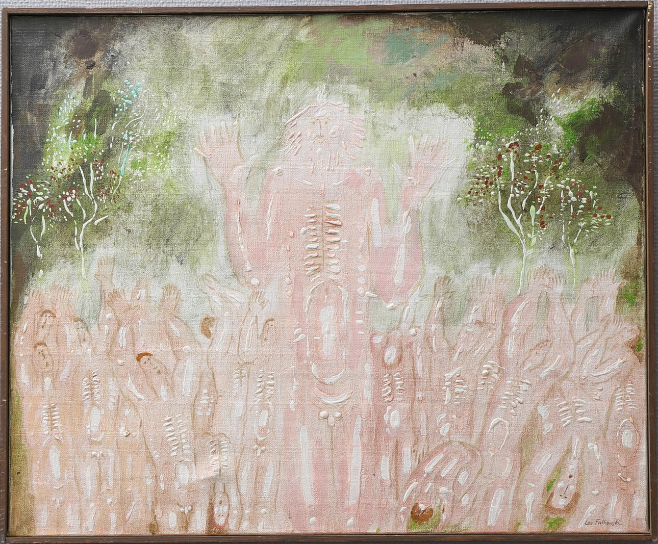 LEOPOLD FALKOWSKI. Nakna figurer. Olja på duk, signerad Leo Falkowski.