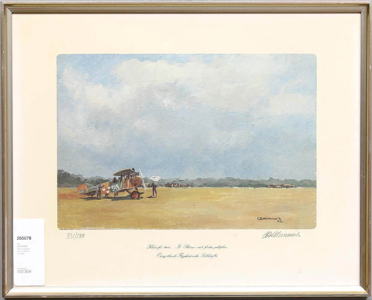CG AHREMARK. Tryck, signerad och numrerad 331/500.