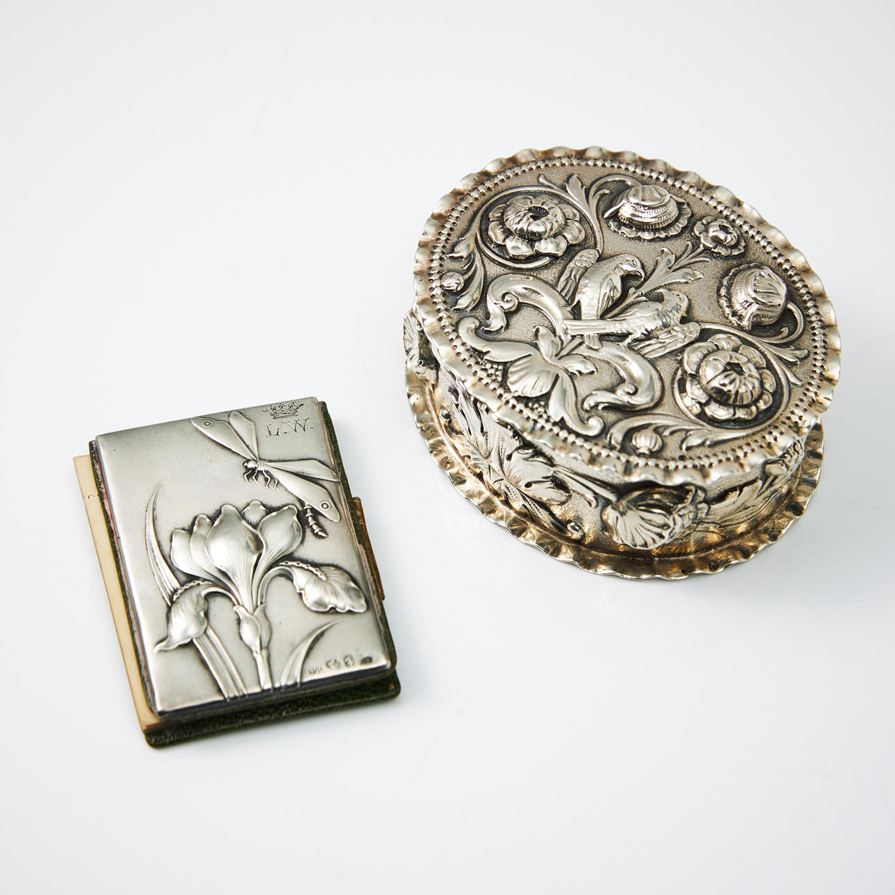 BOX, NOTEBOOK, silver, baroque style box, GAD, Malmö, early 20th ...