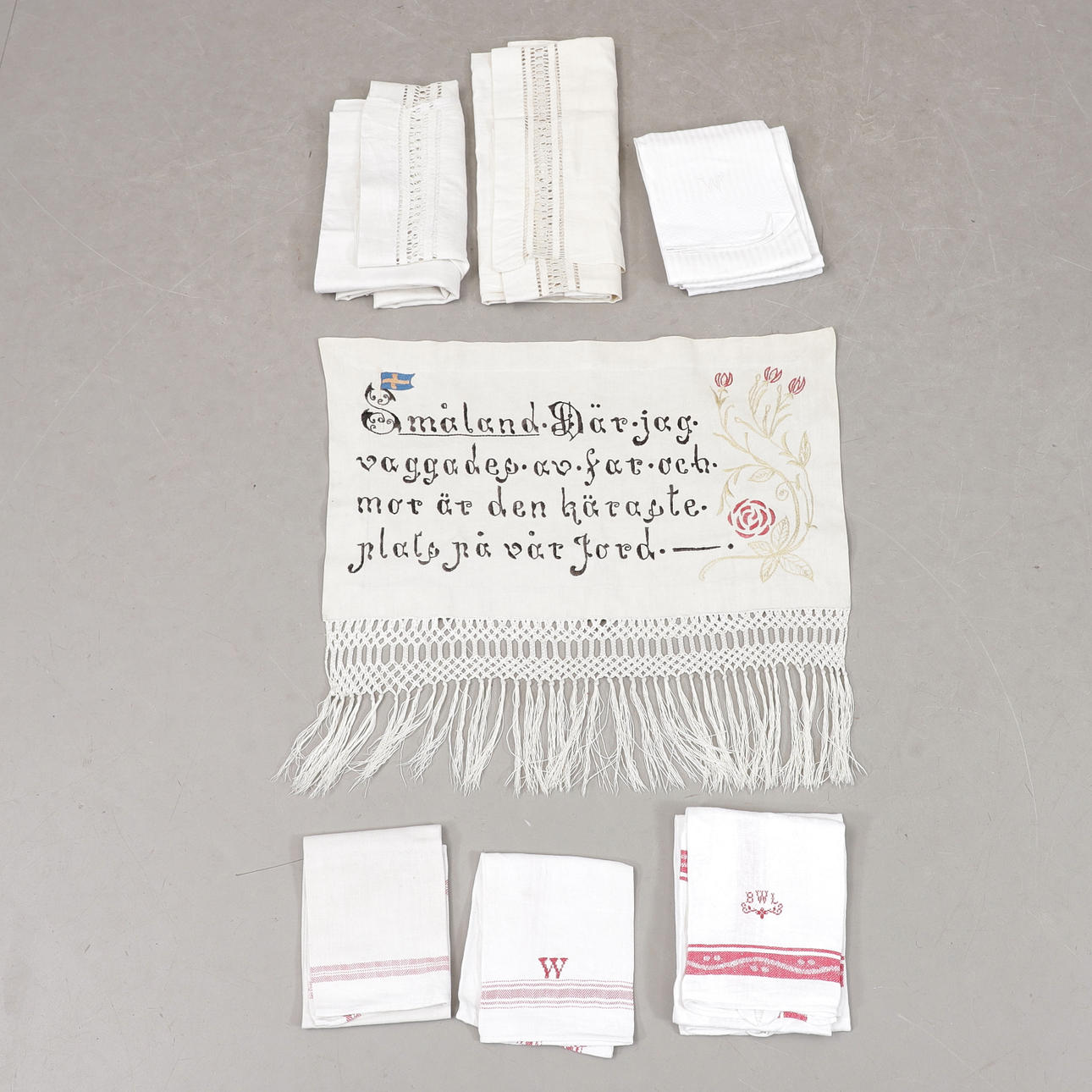 TØJ, GARDINER, HÅNDKLÆDER, linned.