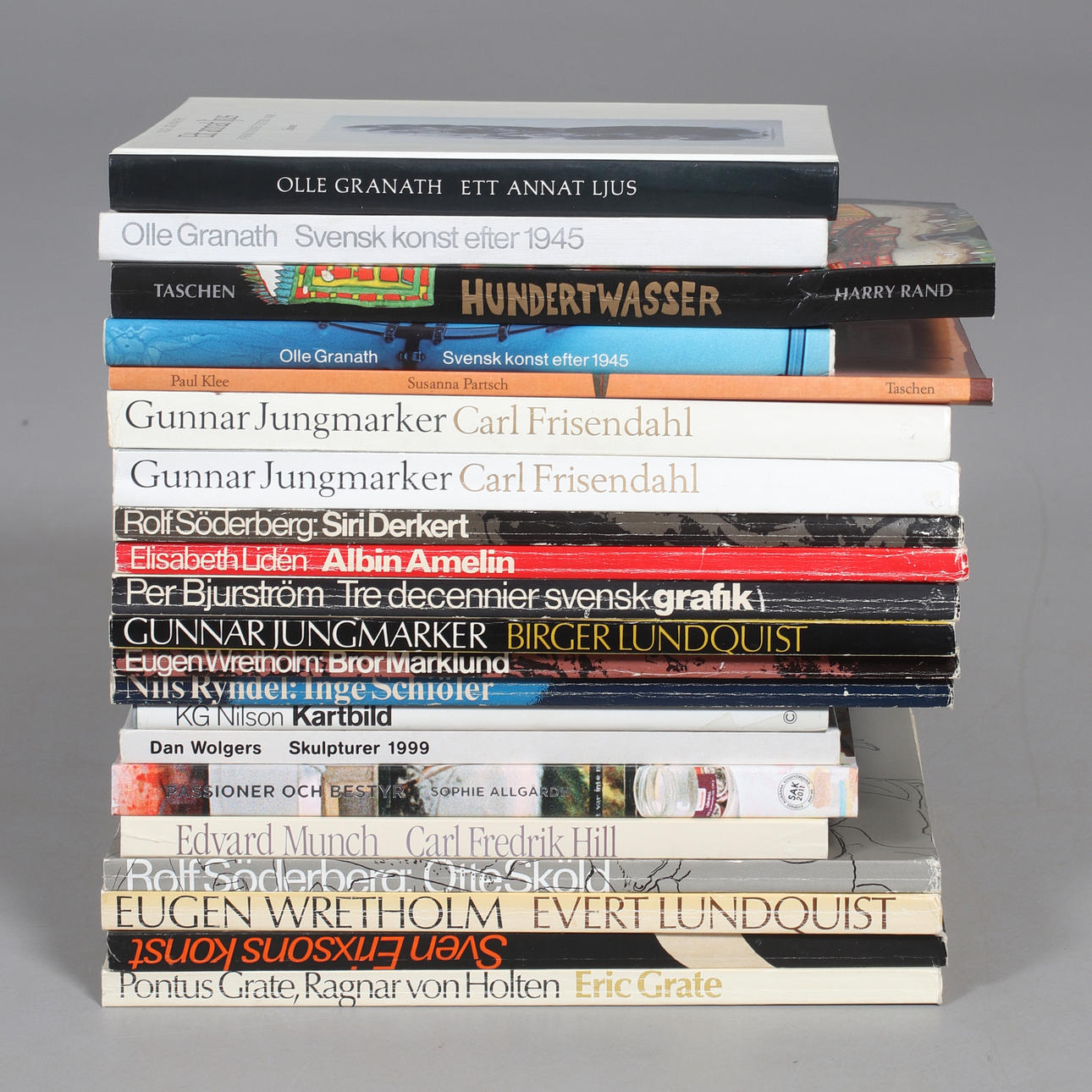 SAMLING AF KUNSTBØGER, 21 stk., 1900-tallet.