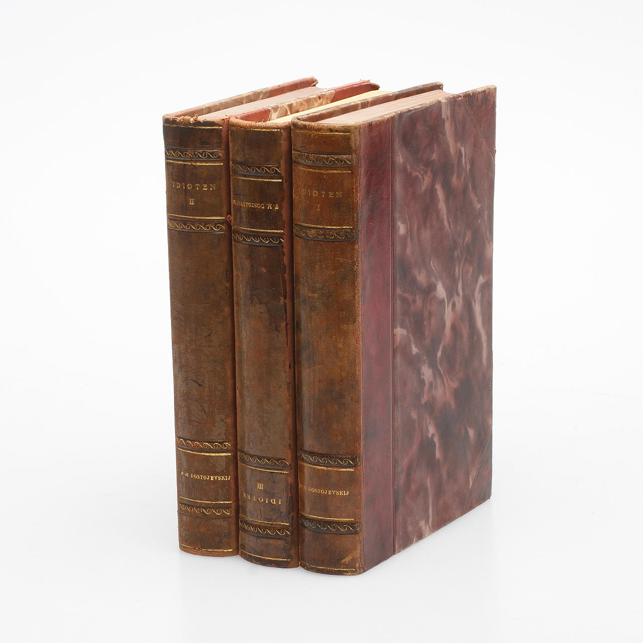 BÖCKER, 3 band, "Idioten", Fjodor Mihailovitj Dostojevskij, Malmö 1928-35.