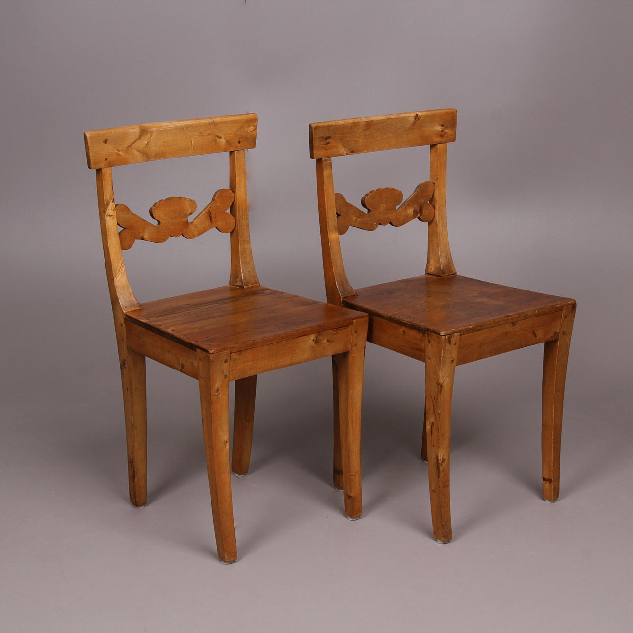 STOLAR, ett par, allmoge, Karl Johan, 1800-tal.