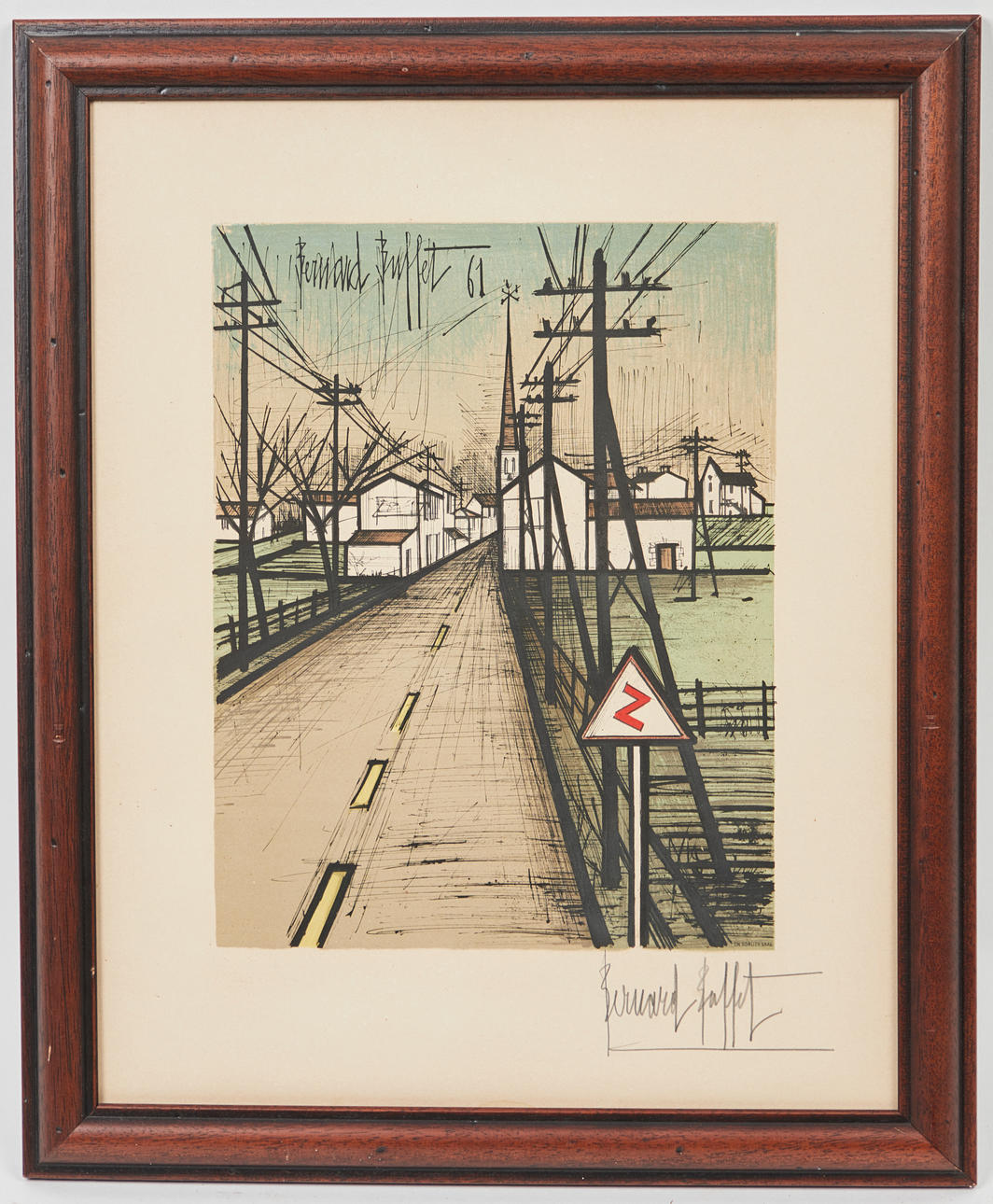 BERNARD BUFFET. Farblithographie, 'La Route', 1961, Frankreich.