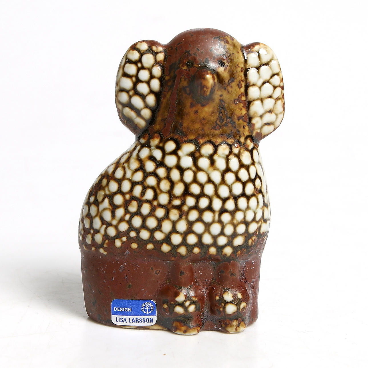 LISA LARSON. Pudel, stengods, "Minikennel", Gustavsberg. 1900-tal.