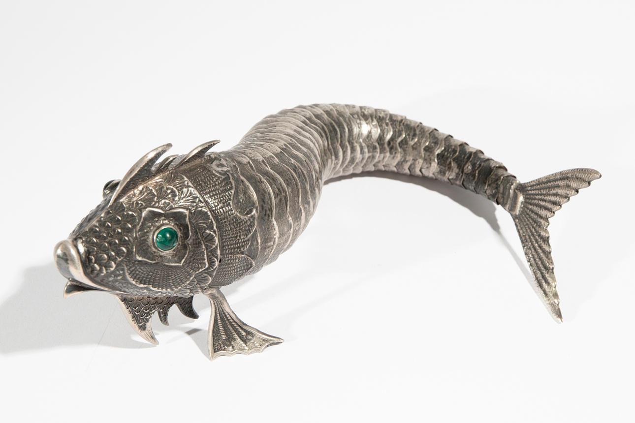 lucky fish China. around 1900. Silver (141-53).