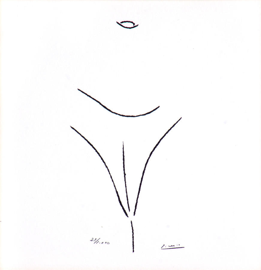 PABLO PICASSO. LITEN LITOGRAFI KVINNLIG FRAMIFRÅN ”. Signerad, numrerad, begränsad upplaga.