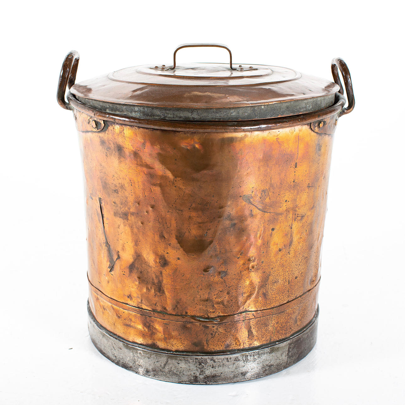 BARRIL DE COBRE con tapa, 18/1900.