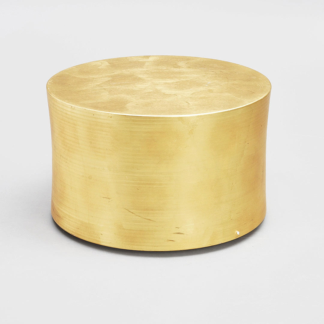 MARCEL WANDERS. Stool/coffee table, gold enamelled ceramic, B&B Italia.