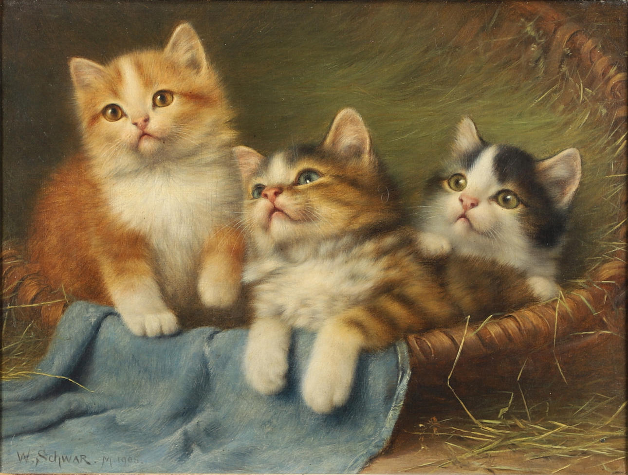 WILHELM FRIEDRICH JOHANN SCHWAR (1860-1943). A BASKET OF MISCHIEF.