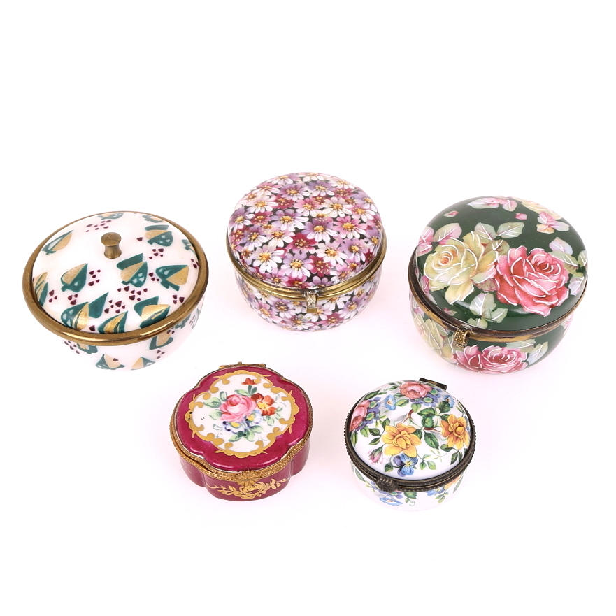 DOSOR / LOCKASK, 5 st, porslin, Limoges Frankrike, Österrike.