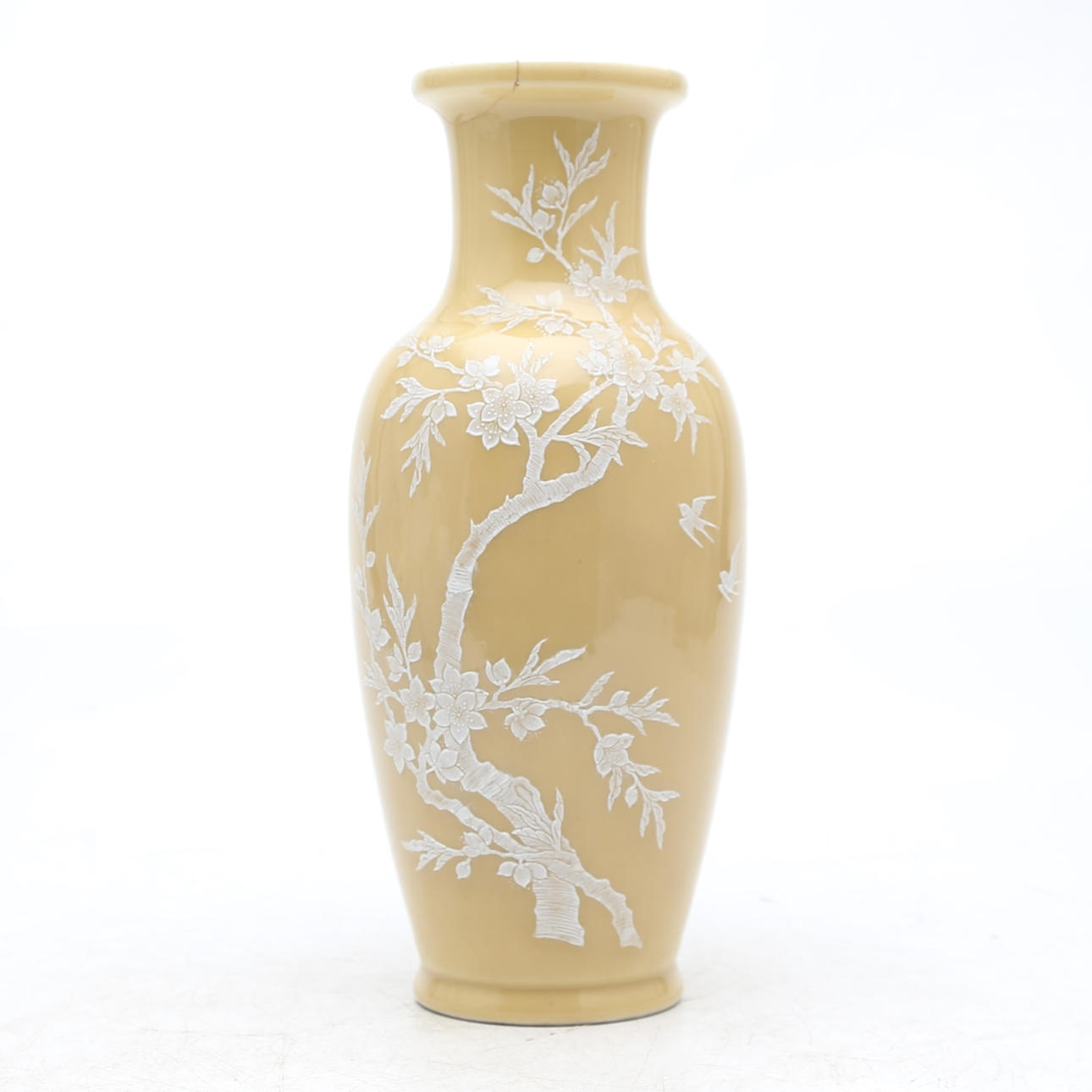 Kinesisk vas i gult porslin, 1900-tal.