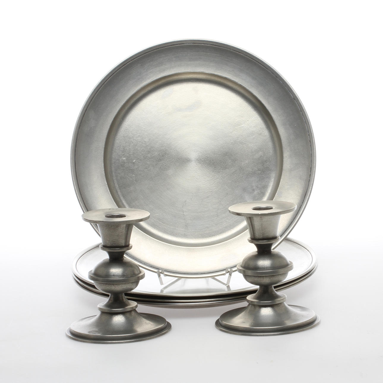 LJUSSTAKAR 1 par tenn Edvin Ollers samt FAT 4 st tenn Schreuder & Olsson Stockholm.