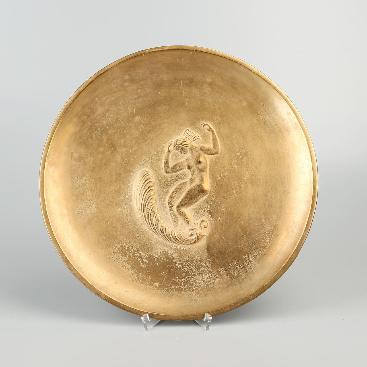 SUNE BÄCKSTRÖM. Dish, bronze, Art Deco, 1930s.