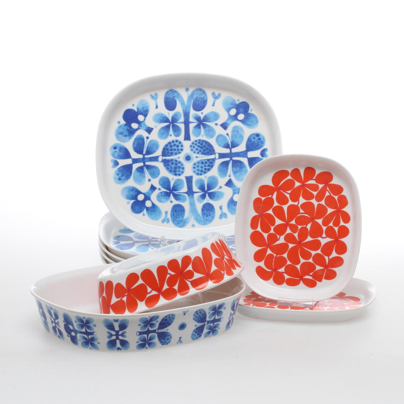 SERVISDELAR, 8 delar, ornamin, Stig Lindberg, Gustavsberg.