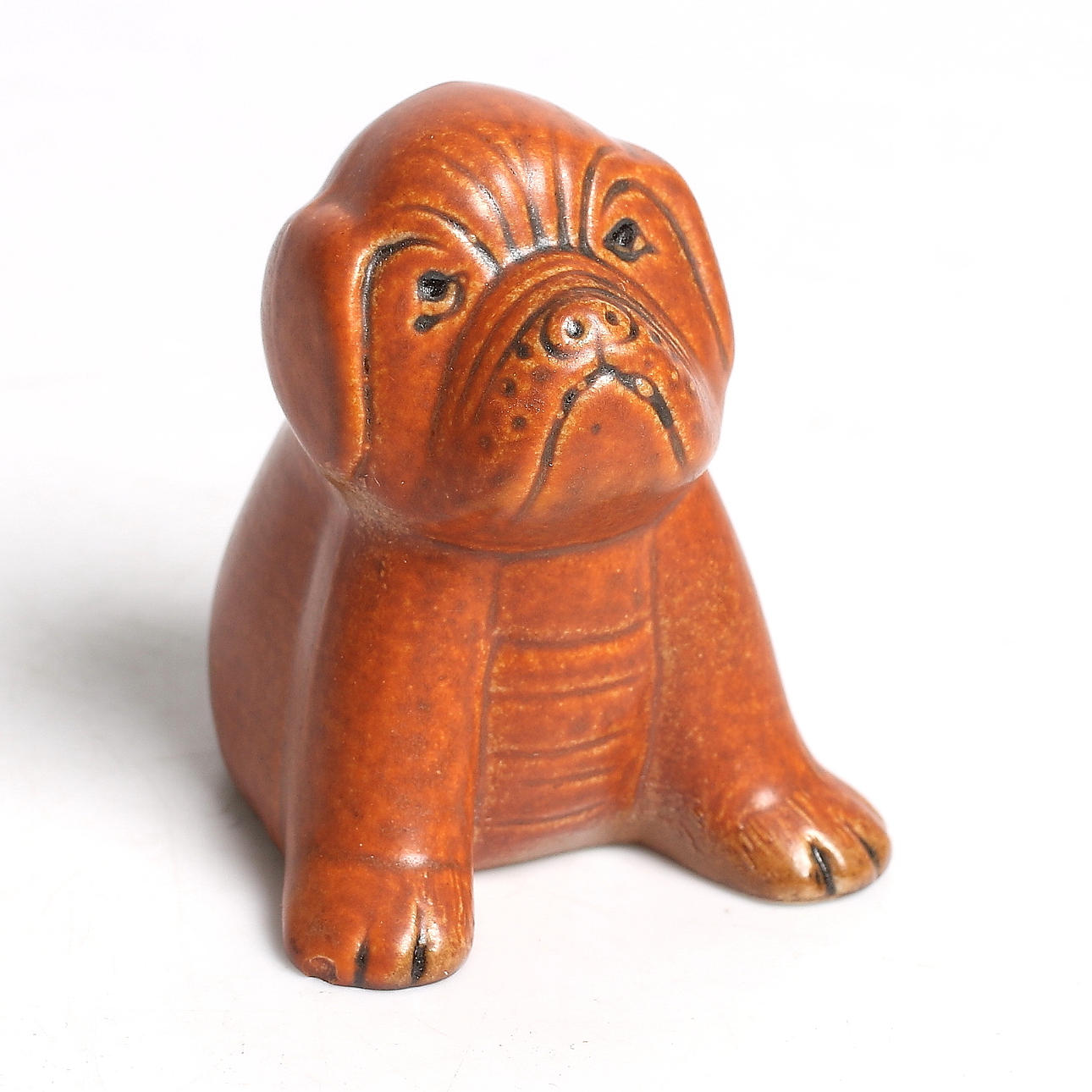 LISA LARSON. Boxer, stengods, "Minikennel", Gustavsberg. 1900-tal.