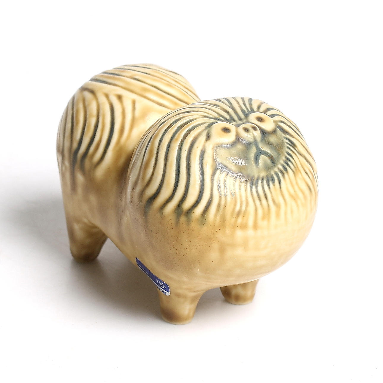 LISA LARSON. Pekingese, stengods, "Minikennel", Gustavsberg. 1900-tal.