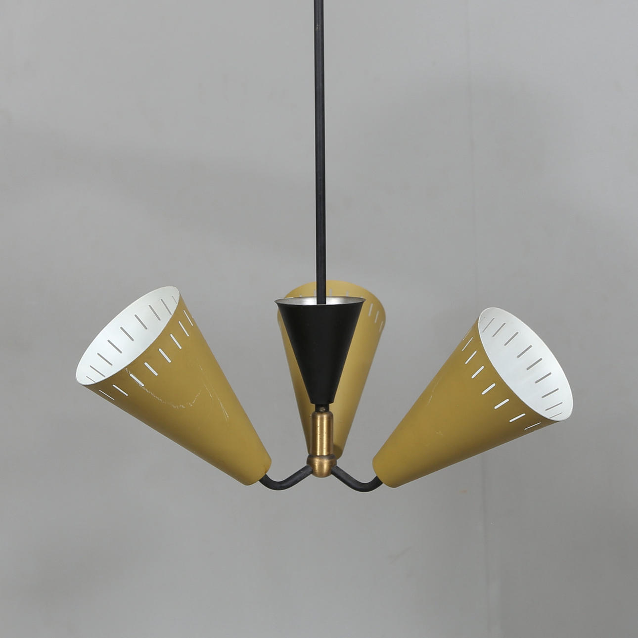 DECKENLAMPE, 50er Jahre, Höhe ca. 60cm.