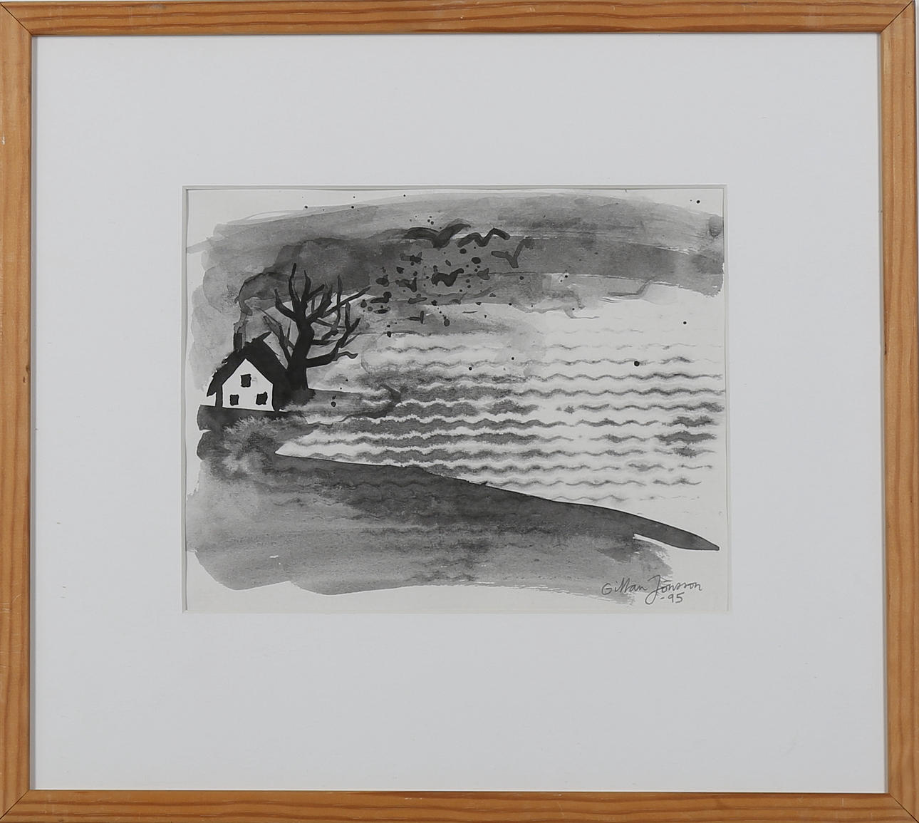 GITTAN JÖNSSON. Kustlandskap, akvarell, signerad och daterad -95.