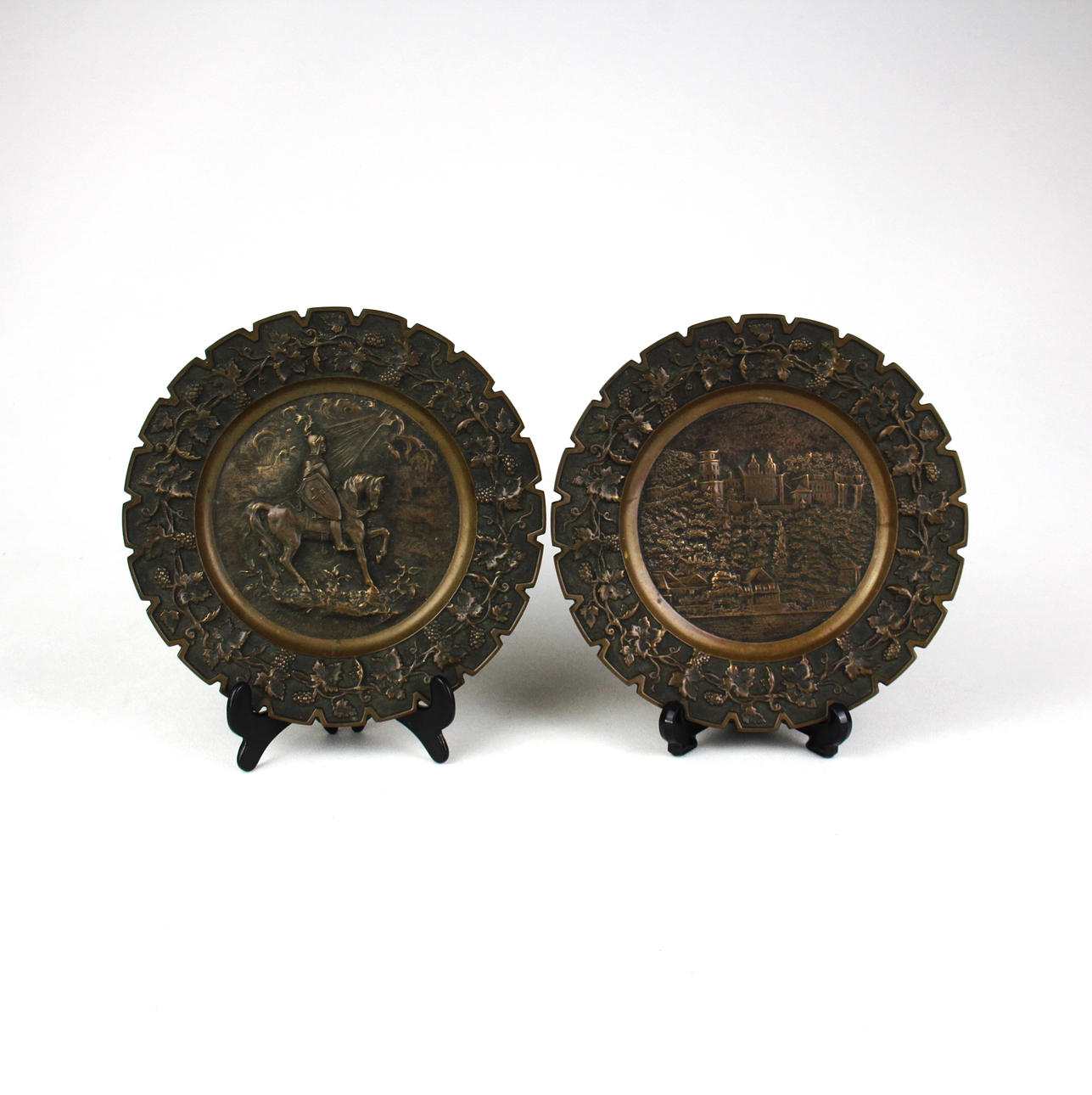 19TH CENTURY BRONZE PLAQUES.