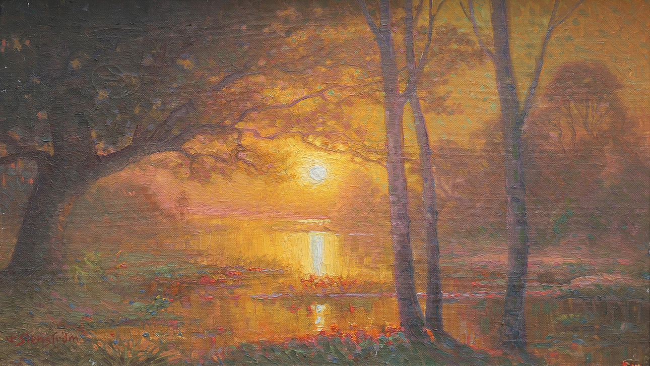 JOHAN EDVARD STENSTRÖM. SUNSET, OIL ON CANVAS.
