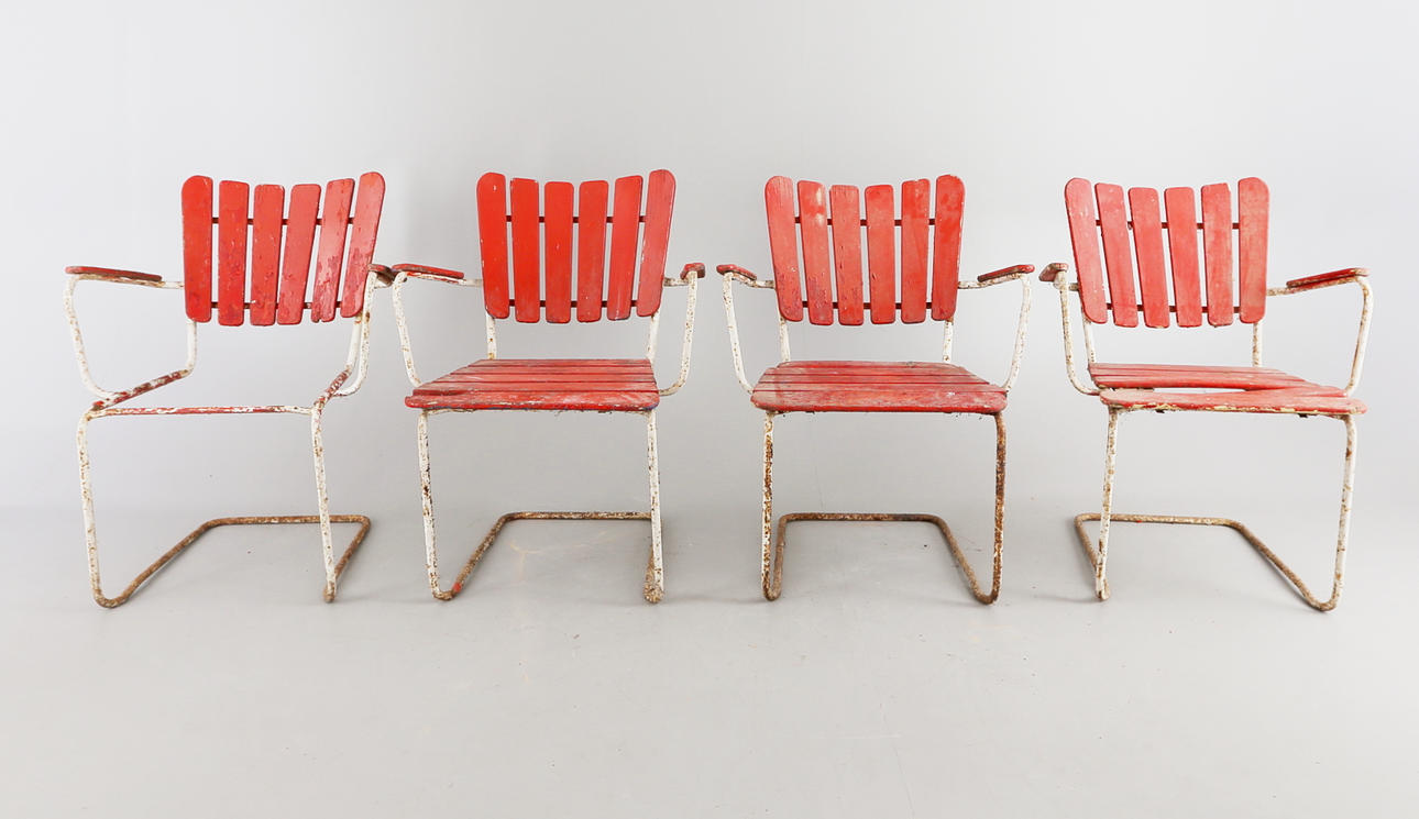 TRÄDGÅRDSSTOLAR, 4 st, 1900-tal.