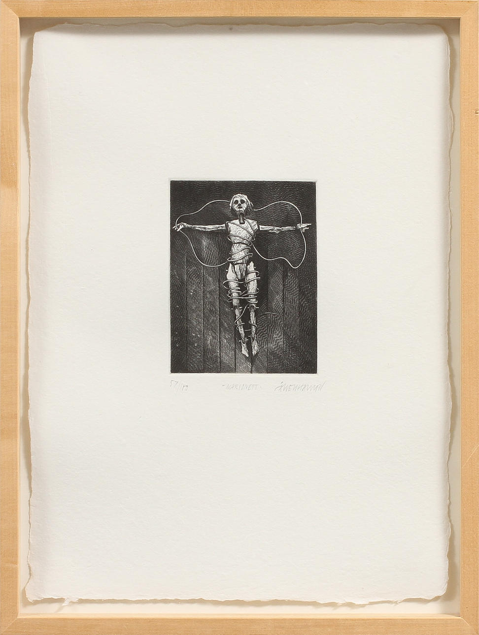 ÅKE JOHANSSON. "Marionett", kopparstick, signerad och numrerad 57/100.