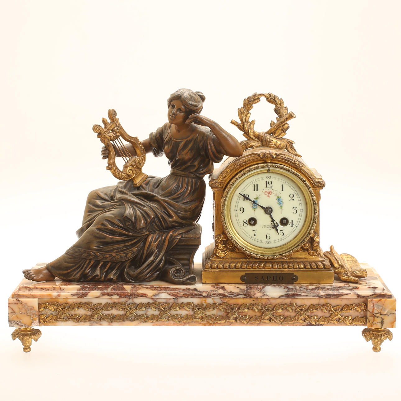 RELOJ DE MESA, metal, 18/1900.