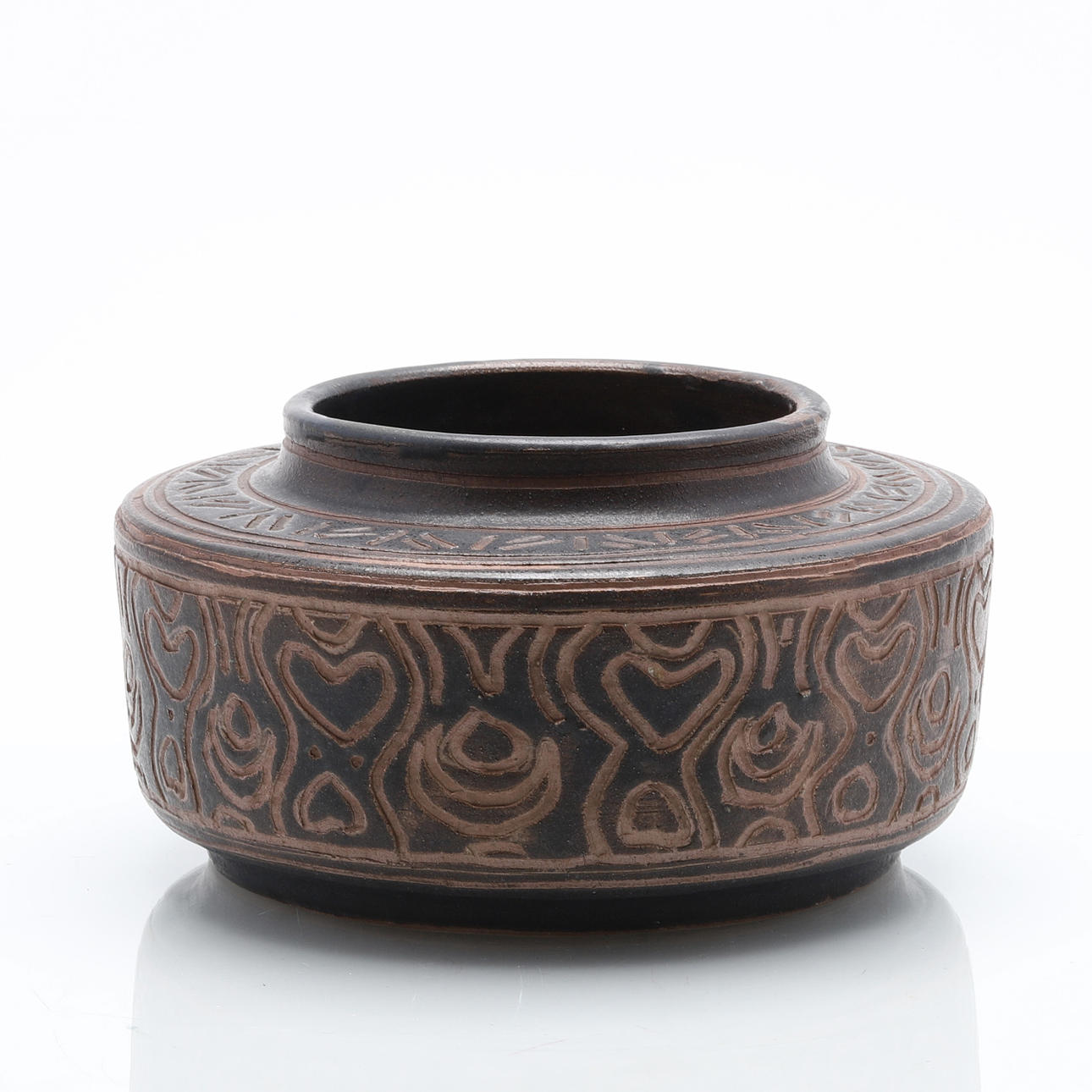 BODE WILLUMSEN (1895-1987). VASE/URN, unique, stoneware, Royal ...
