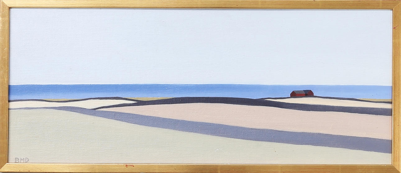 BARBRO DANIELSSON. "Mot Östersjön II", Olja på pannå, signerad BMD.
