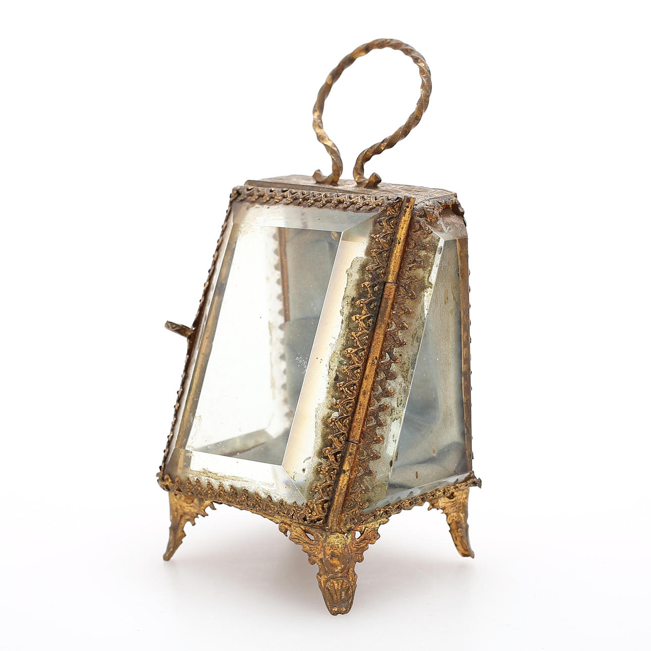 RELOJ, latón/vidrio, siglo XIX.