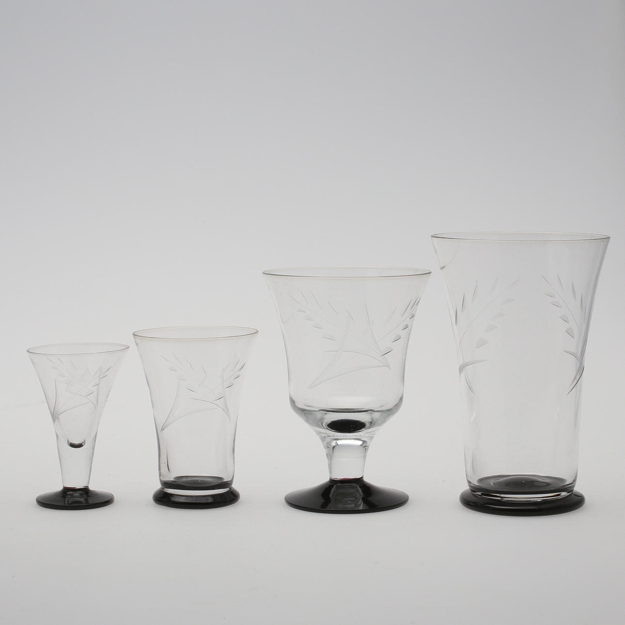 GLASSERVIS, 21 delar, Kosta, 1900-talets första hälft.