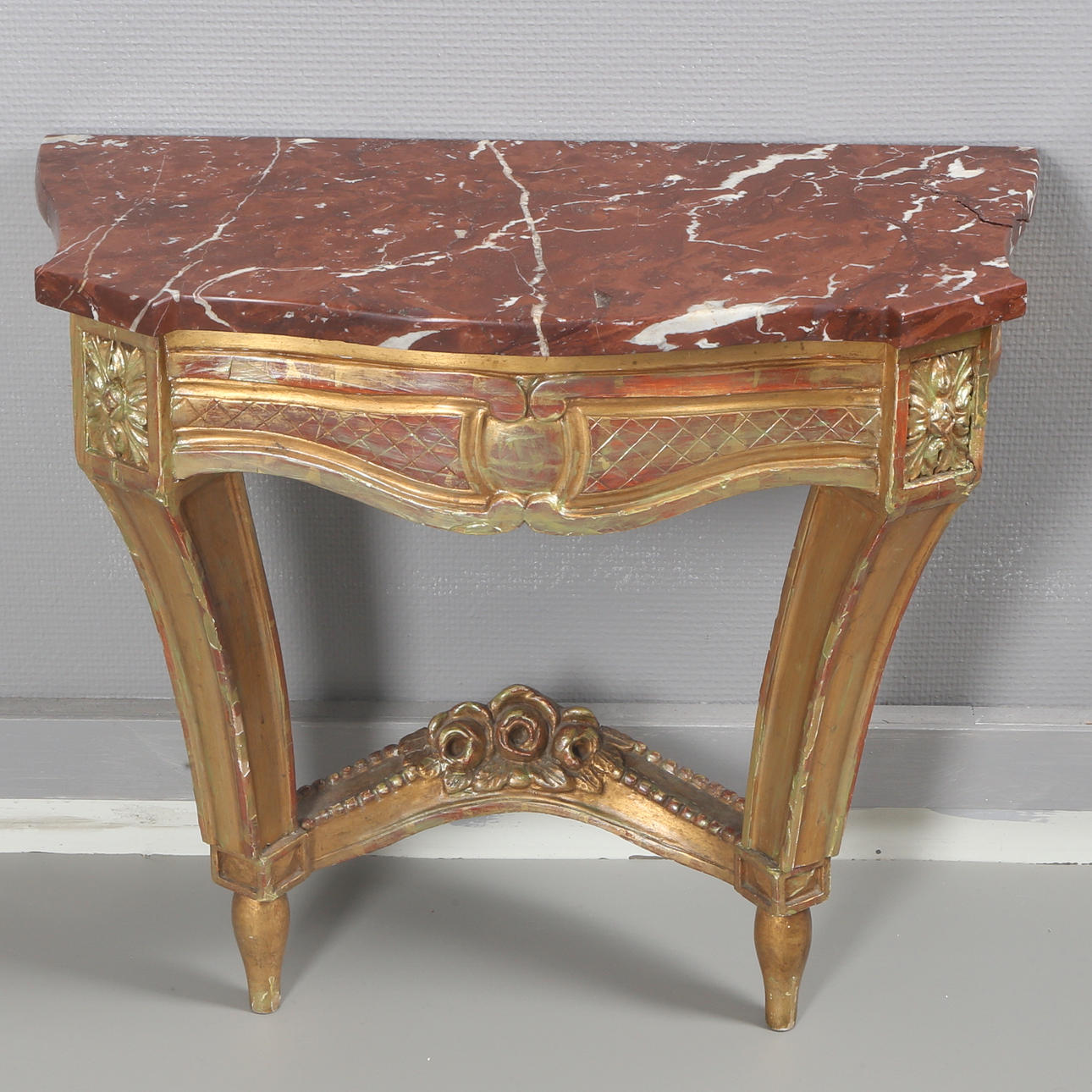 KONSOLBORD, med stenskiva, Louis XVI-stil, 1900-tal.