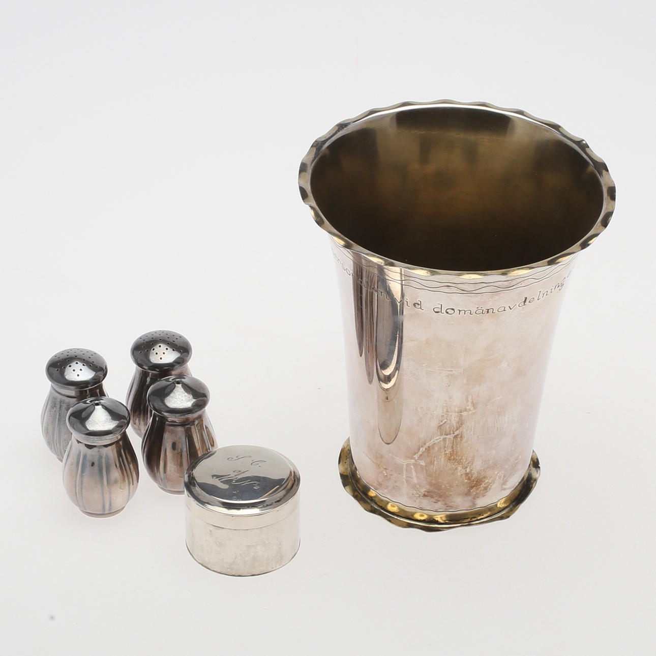 SILVERFÖREMÅL, 6 st, 1800-1900-tal.