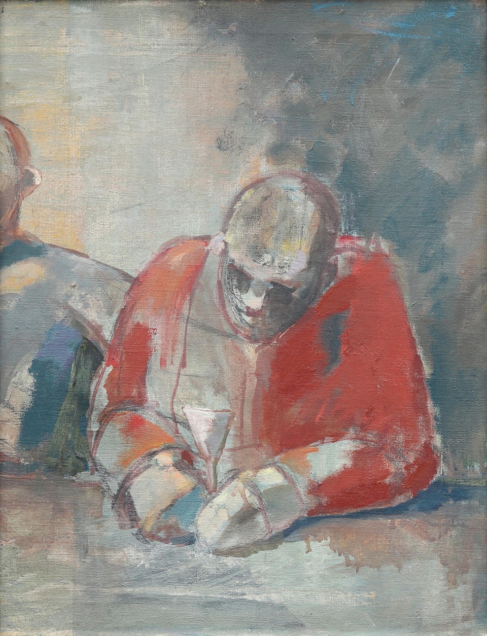 NIKLAS HELLBERG. Male figures, oil on canvas, unsigned.