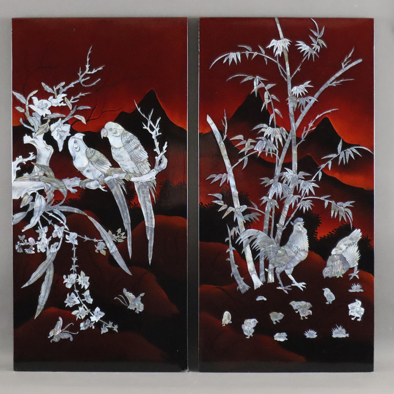 - PAAR INTARSIENBILDER - Vietnam oder China, 20.Jahrhundert.