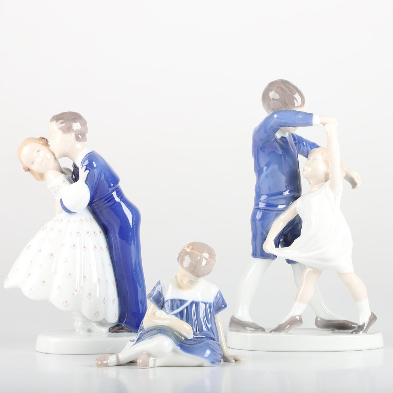 FIGURINER, 3 stycken, porslin, Bing & Gröndahl, Danmark.