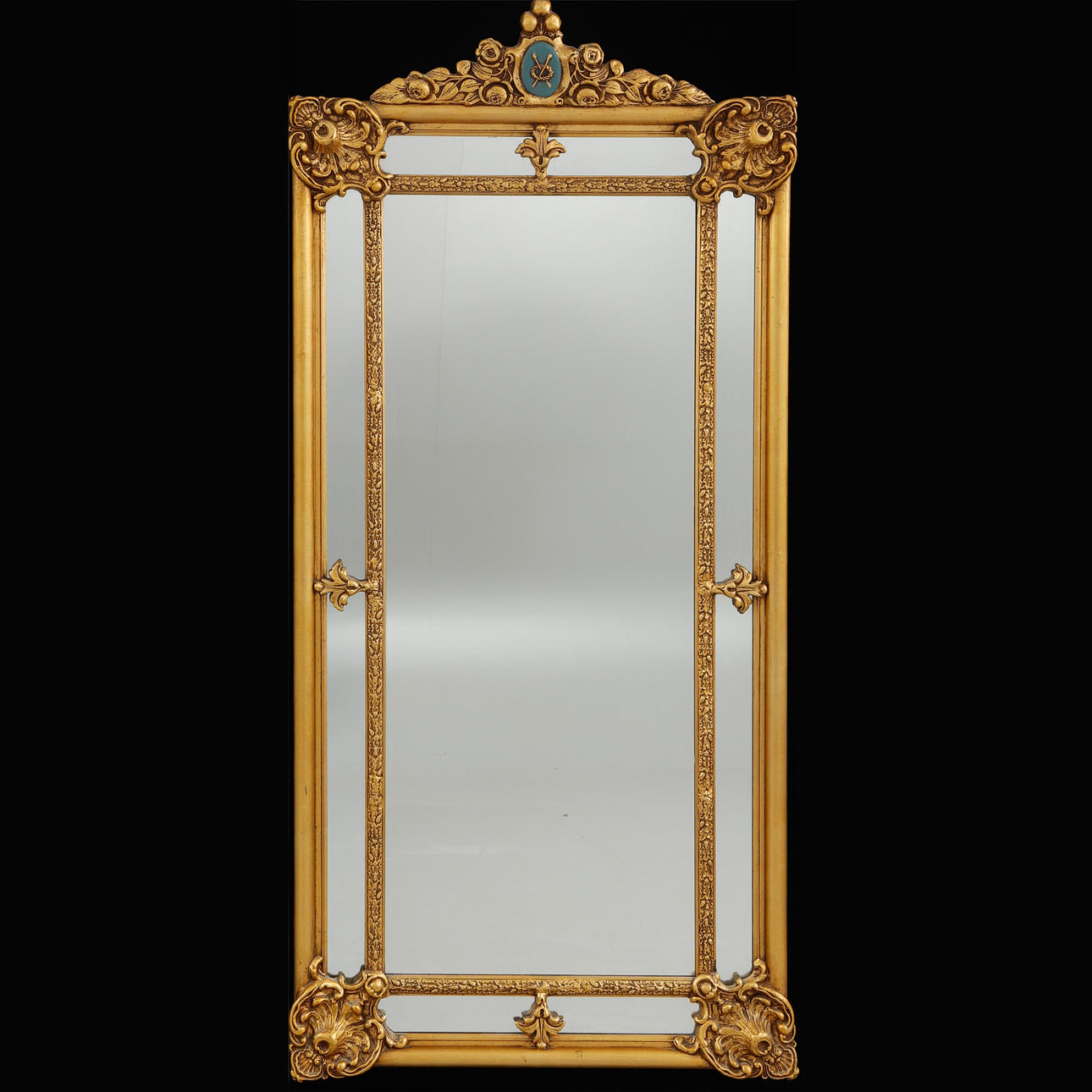 MIRROR, 20th century, gold-coloured.