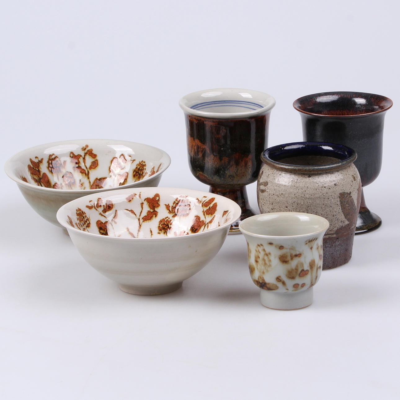 SKÅLAR, samt krus, 6 delar, keramik, delvis Carl Harry Stålhane, Designhuset, Lidköping.