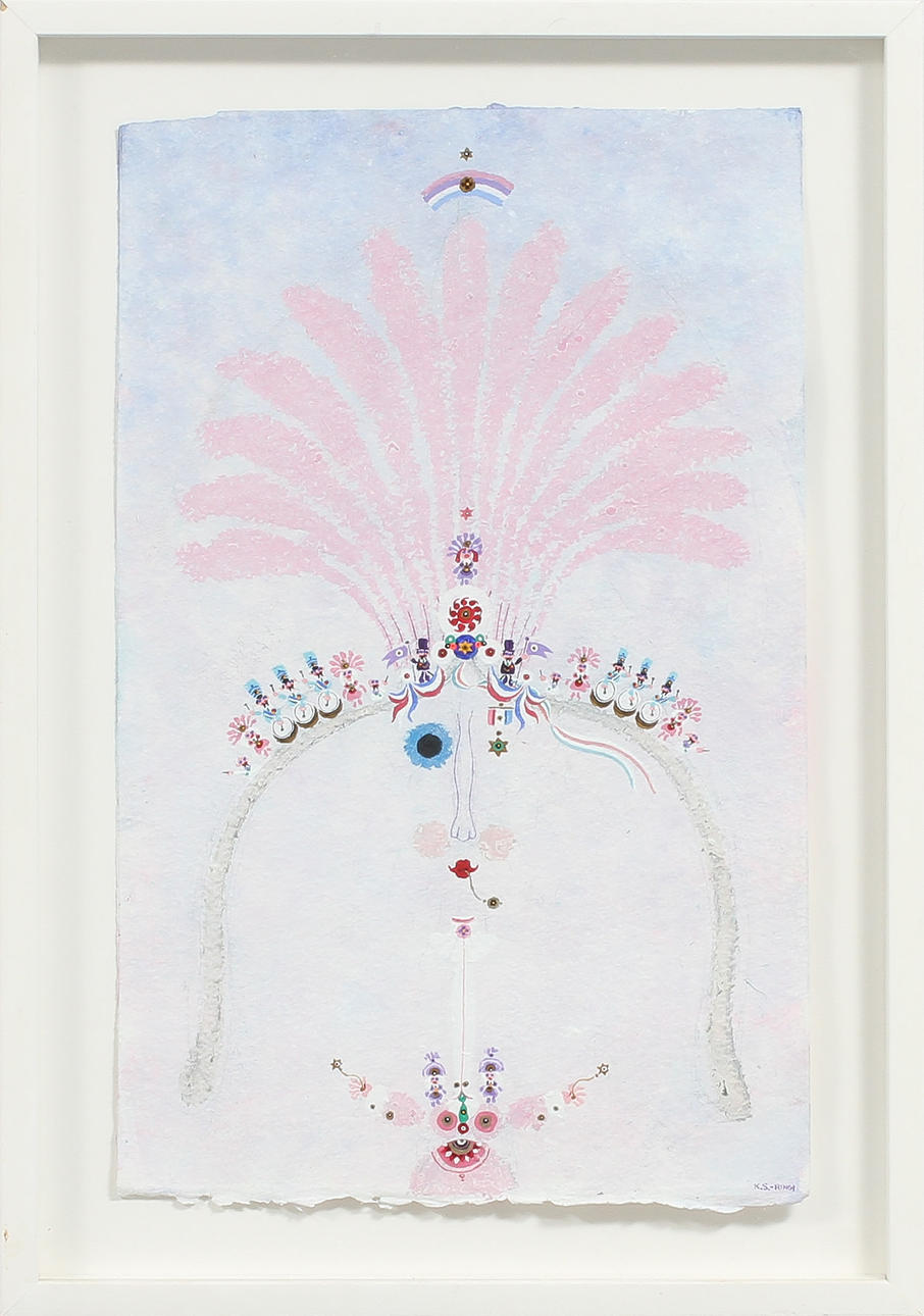 KJELL SÖRENSEN-RINGI. Komposition, blandteknik, signerad.