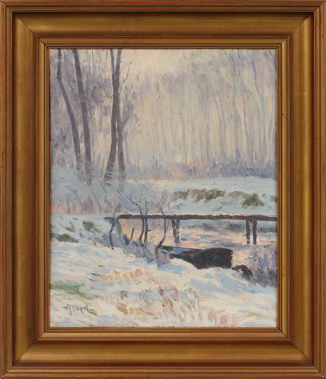 GUSTAVE ALBERT (1866-1905). Vinterlandskap. Oja på duk, signerad.