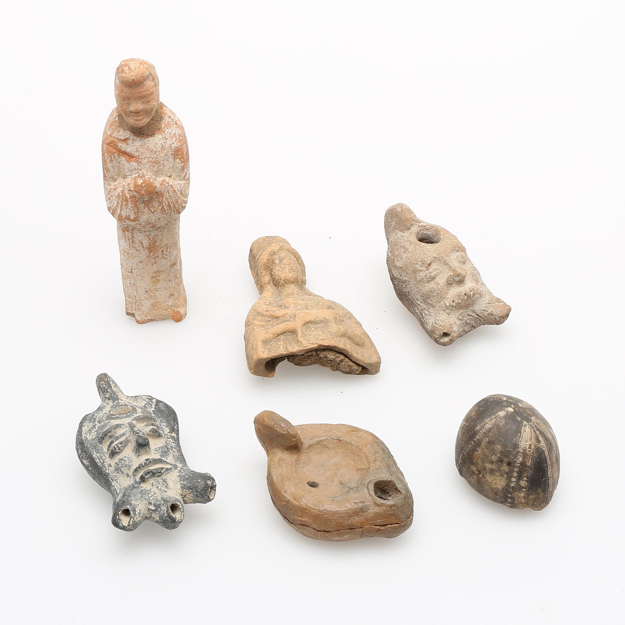 SKULPTURER, 6 st, mestadels lergods.