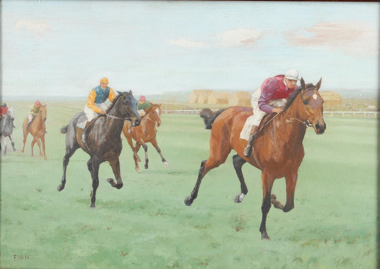 FRANCES MABEL HOLLAMS (1877-1963). ON THE RACE COURSE.