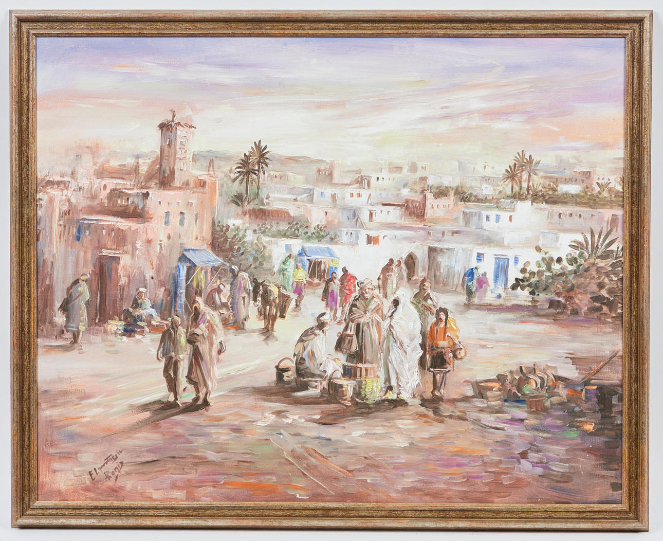 Ukendt kunstner, maleri, marokkansk marked.